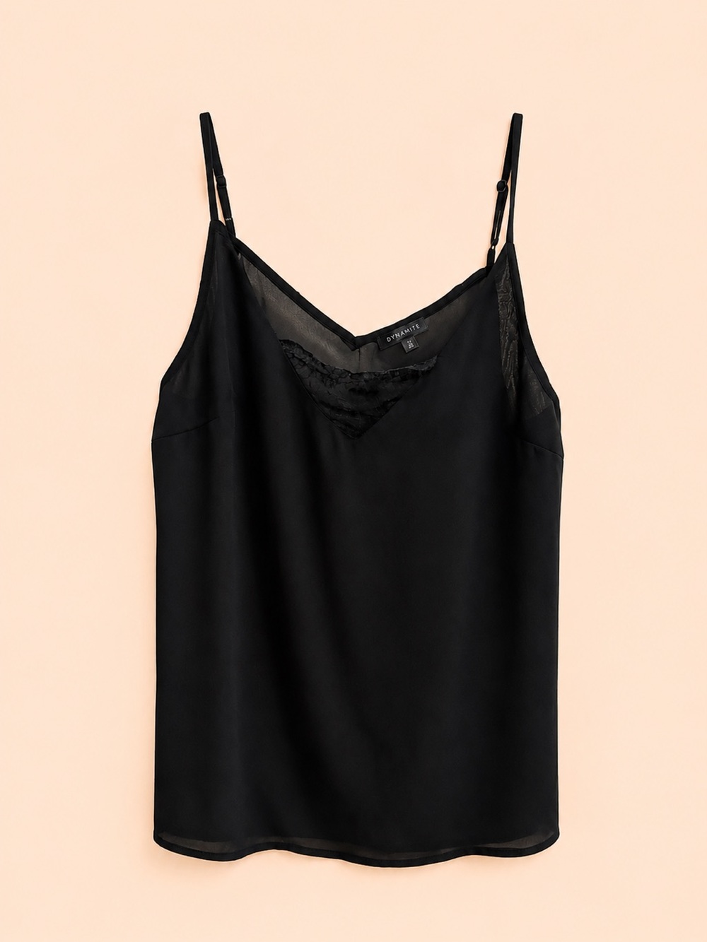 DYNAMITE BLACK LACE DETAIL CAMISOLE